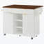 Îlot de cuisine cannelé de 52 po avec rallonge, prise de courant, chariot de rangement de cuisine avec tablettes réglables, 2 portes et 2 tiroirs