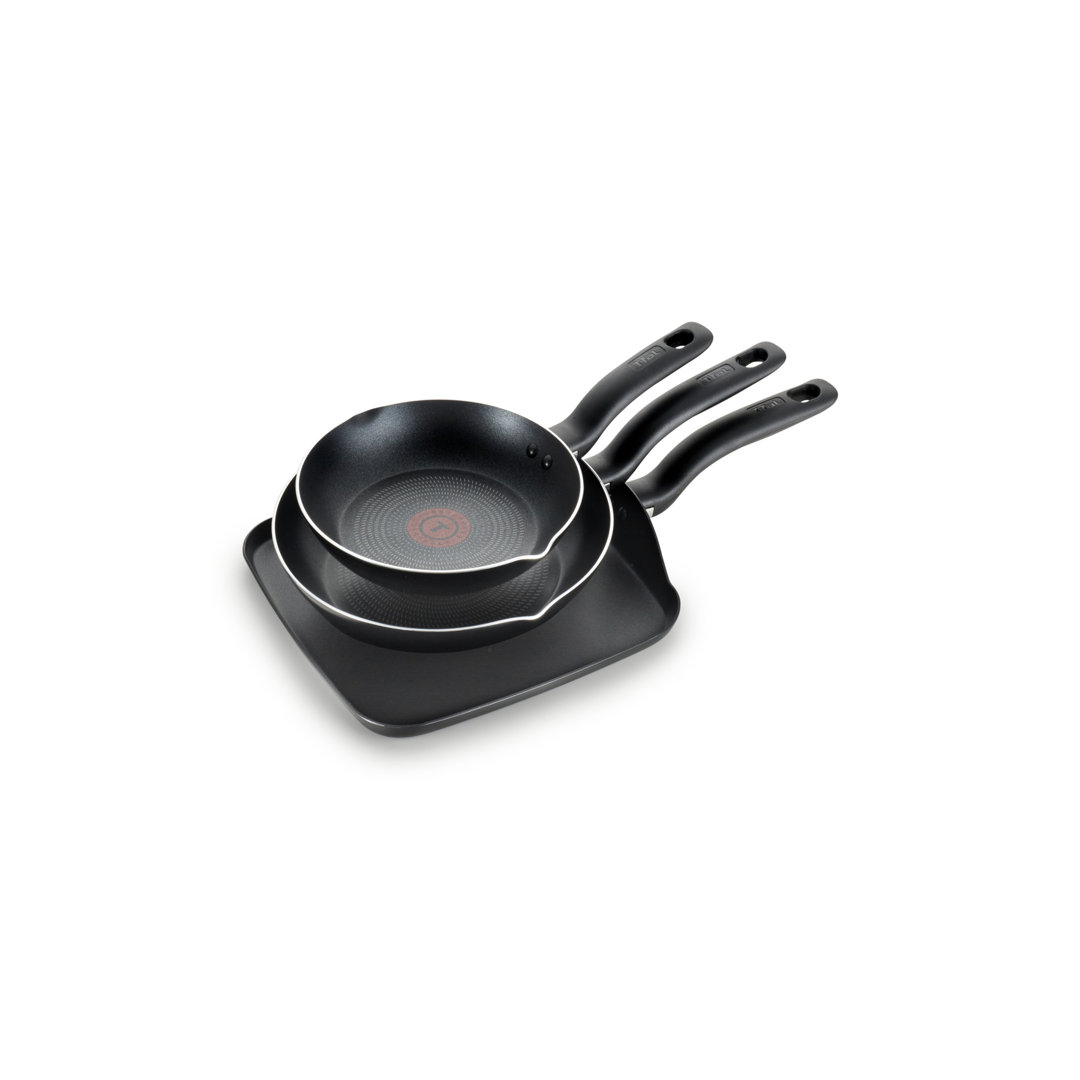 T-fal Culinaire Nonstick Cookware, 3 Piece Set, Black T-fal