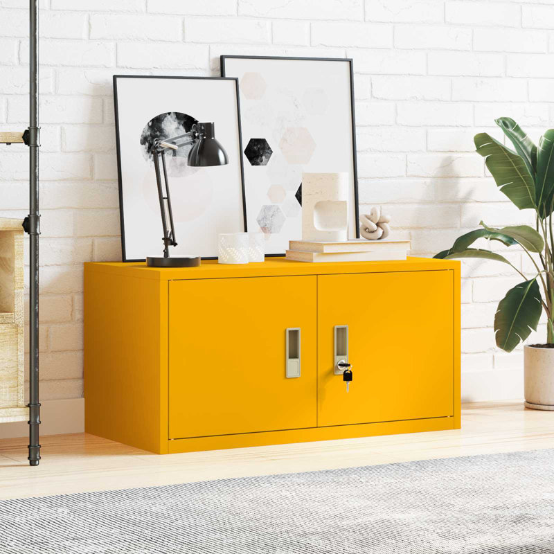 Storage Cabinet, Mustard Yellow