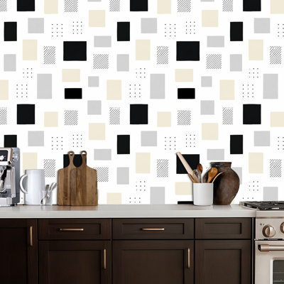 Peel and Stick Wallpaper Black white checkered Chess Black white square Checkered Contact Paper Removable Self Adhesive Wall Mural Wall Decor for Bedroom Kitchen Cabinets 17.7in x 118in