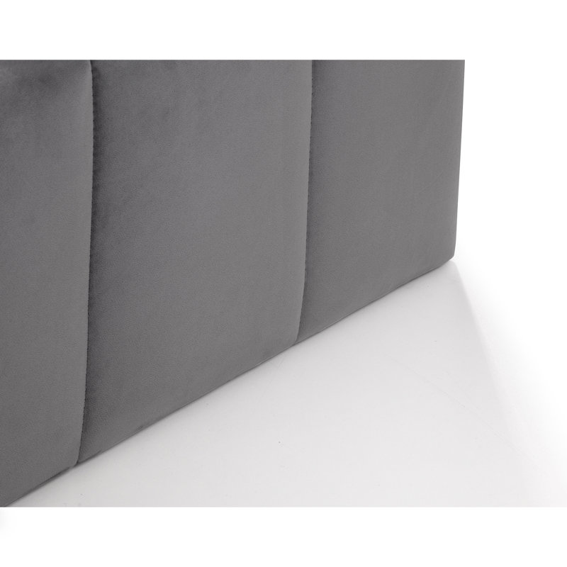 Bormann Upholstered Storage Bed, Double (4'6), Grey