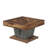 31.5” Square Coffee Table – Modern Rustic Wood Center Table for Living Room with Crisscross Base, Industrial Cocktail Accent Table, Rustic Brown & Black