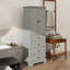 Armoire de rangement chic avec 2 portes et 4 tiroirs pour la salle de bain et le bureau-986823667