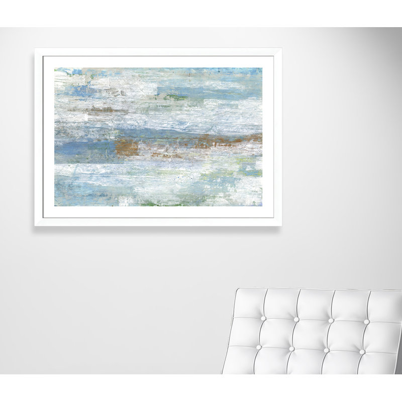«Blue Dreams», reproduction encadrée, Blanc mat