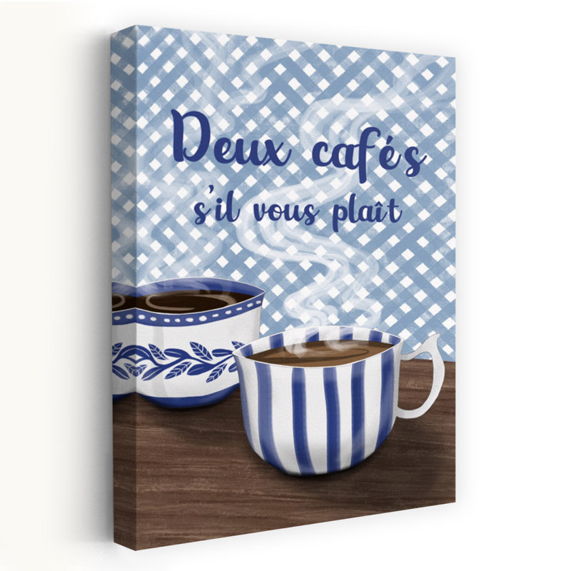 Two French Coffees by EMELIEmaria - Wrapped Canvas Print, 152.4 cm H x 101.6 cm W