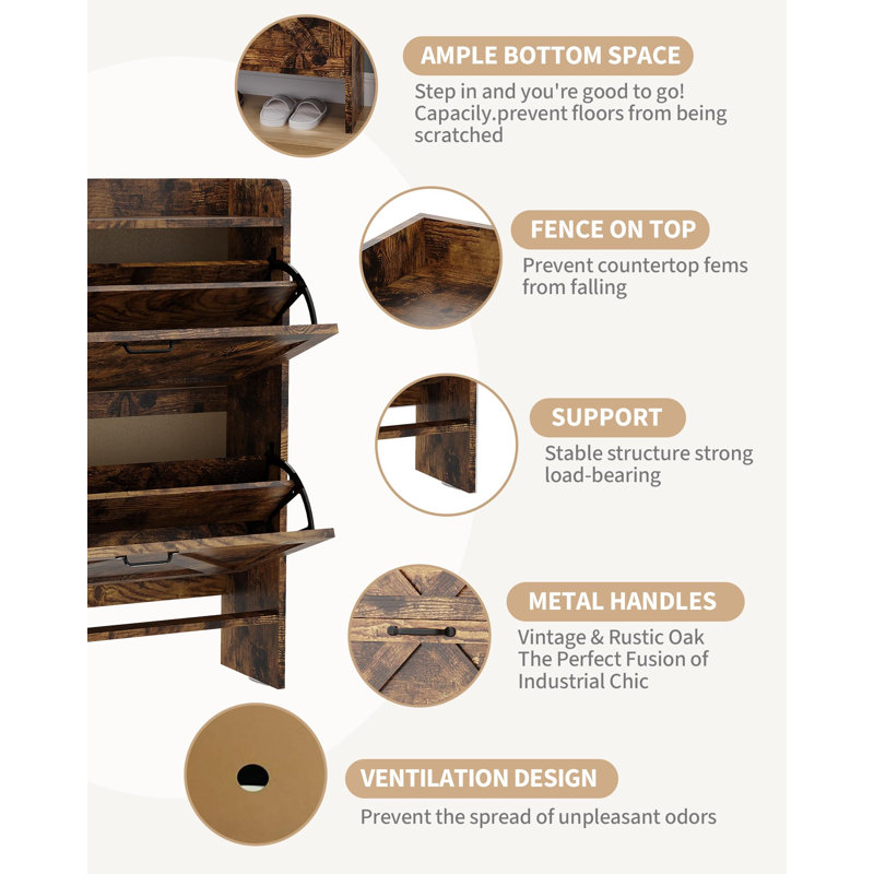 16 Pair Flip Down Shoe Storage
