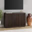 48" Fluted Buffet Table with Adjustable Shelves & Cable Management — Alder Brown Transitional Sideboard for Dining Room | Alston-1574446859