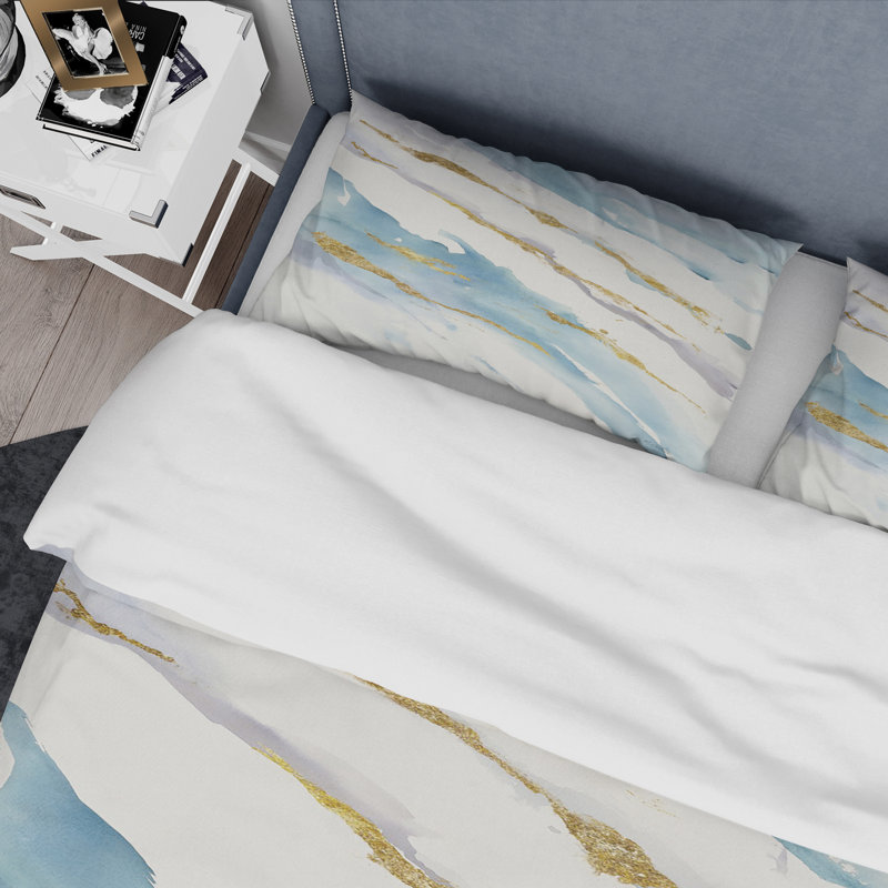 Abstract Drift v2 - Posh & Lux Duvet Cover Set - Microfiber Polyester, Twin Duvet Cover + 1 Sham