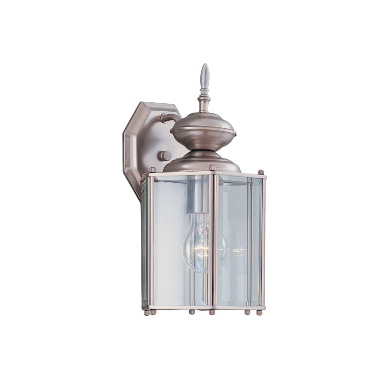 Lanterne murale d’extérieur 1 ampoule Mahalia, Étain, Transparent / clair