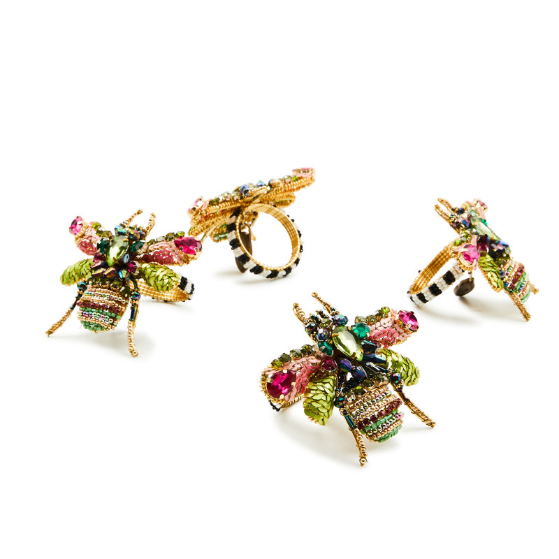 Beetle Napkin Rings, Set Of 4