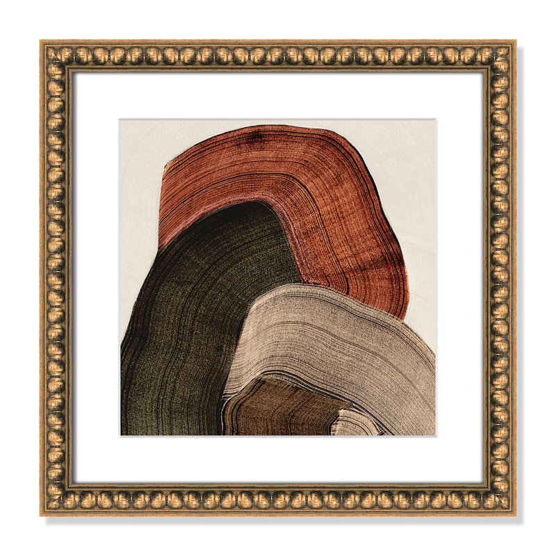 «Folded Earth I Print» par , Imprimé mat, Perles de feuilles dorées, 18'' W x 18'' H