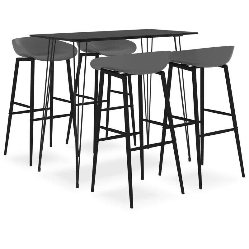 Barger 4 - Person Dining Set, Black, Grey/Black