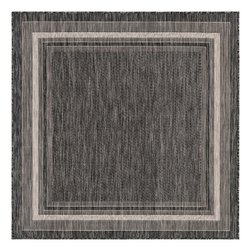 Tapis intérieur / extérieur Sevinc, Carré 5 pi, Black