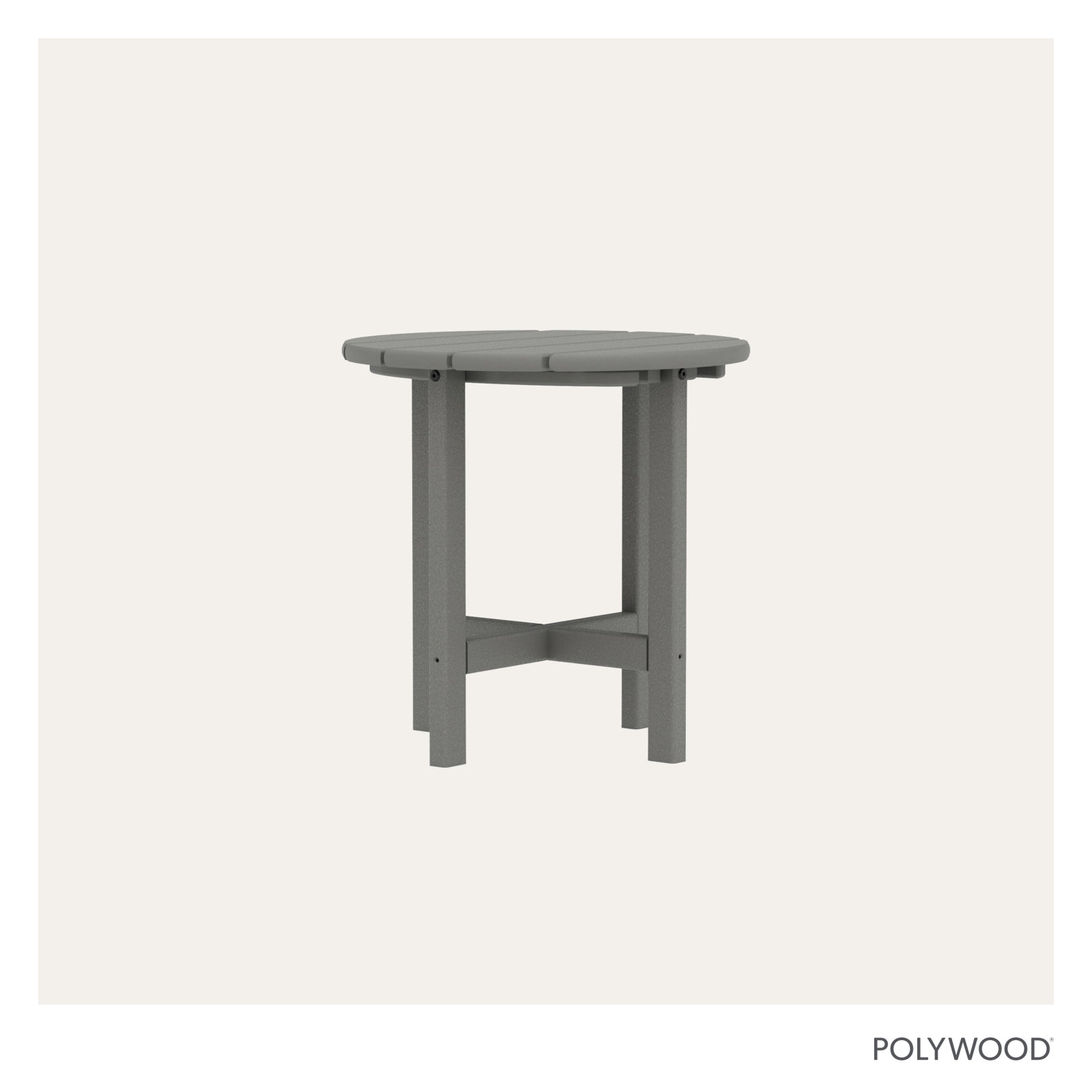 POLYWOOD Round 18" Side Table, Slate Gray