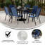 Ensemble repas d'extérieur 7 pièces avec table en verre et 6 chaises Aundreia-980595065