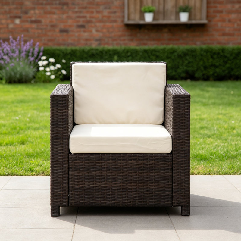 Outdoor Bench, Brown/White