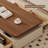 Modern minimalist walnut wood grain coffee table