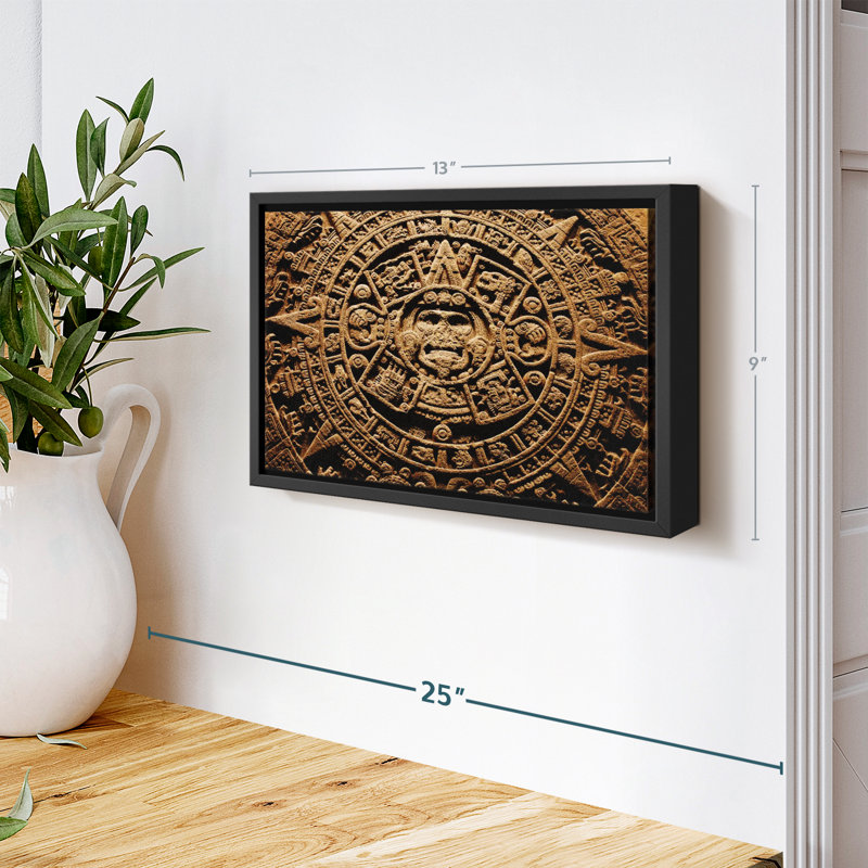 "Calendrier antique aztèque, art mural", H 9 po x l 13 po