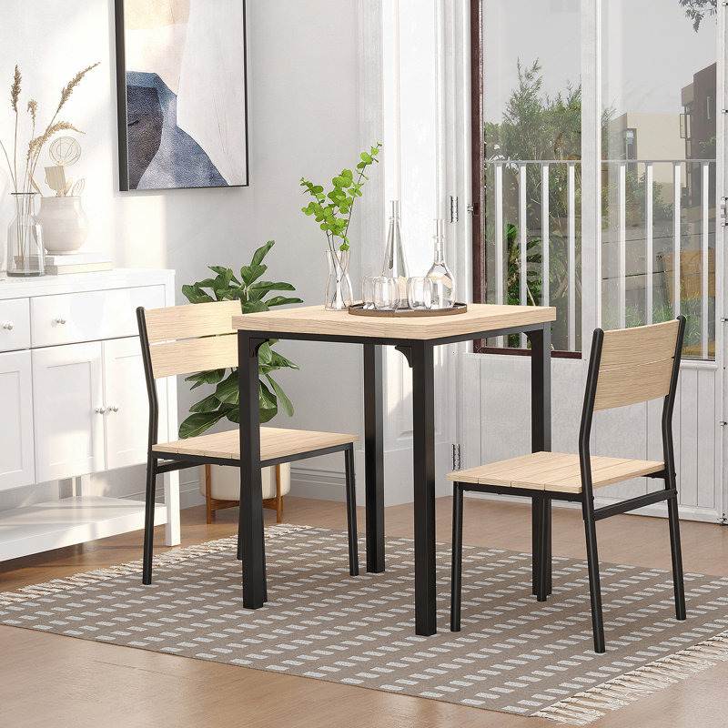 Ensemble de table de salle à manger 3 pièces pour 2 personnes, une table de cuisine moderne et des chaises