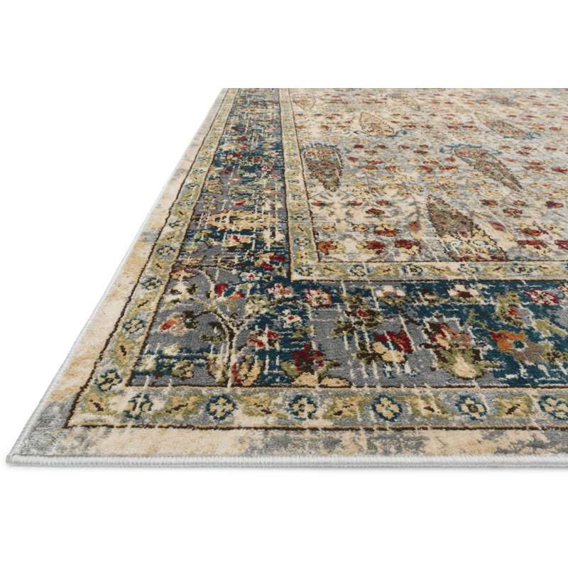 Tapis brun à motif floral Jeterson, Tapis de couloir 2 pi 7 po x 8 pi