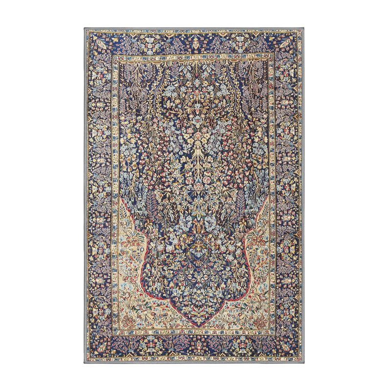 Tapis beige/noir traditionnel, Rectangle 2 pi x 5 pi
