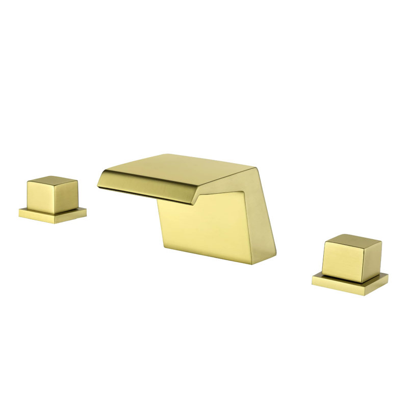 Widespread 2-handle Bathroom Faucet, Brushed Gold