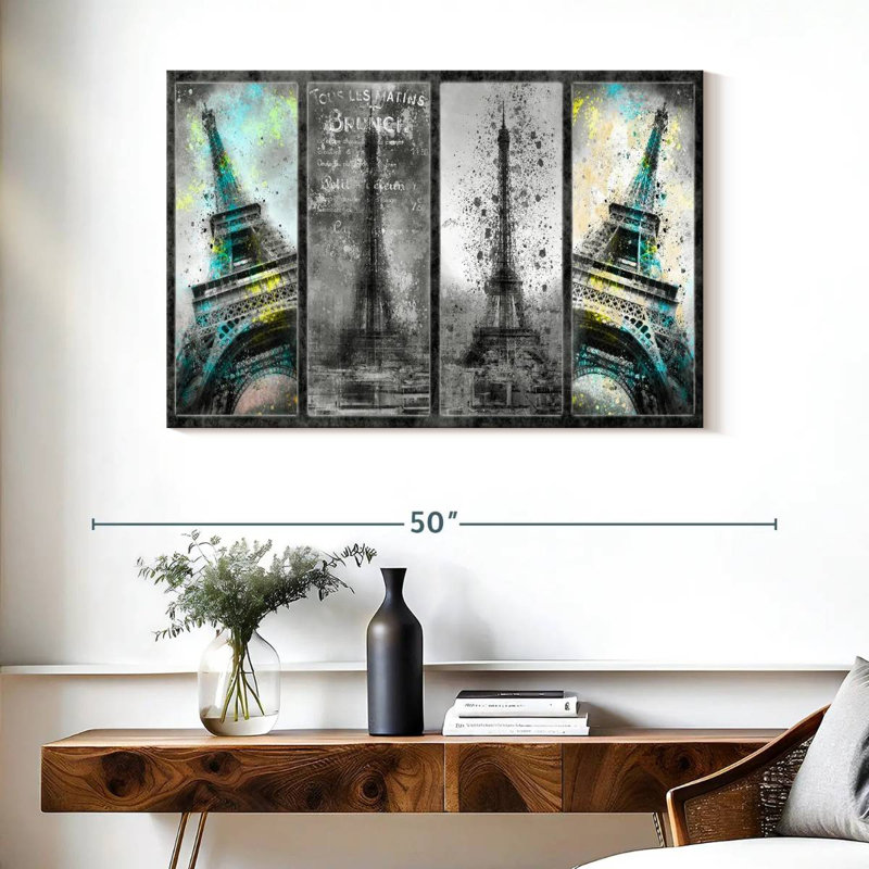Ravi Eiffel Tower Collage, 26" H x 39" W