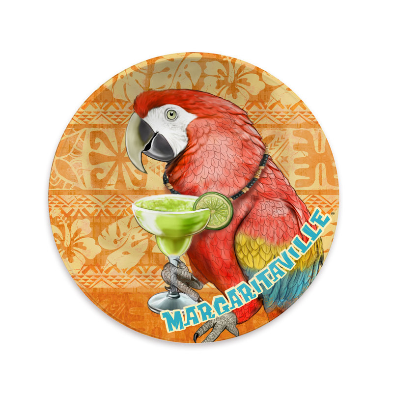 Margaritaville Parrot Batik Melamine 8.5" Salad Plate