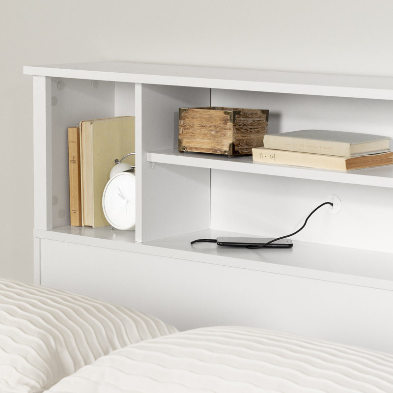 Tête de lit bibliothèque Fusion, Blanc