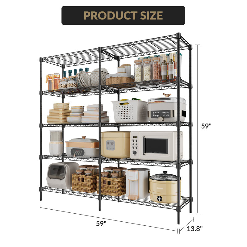 149.9cm W Metal Shelving Unit