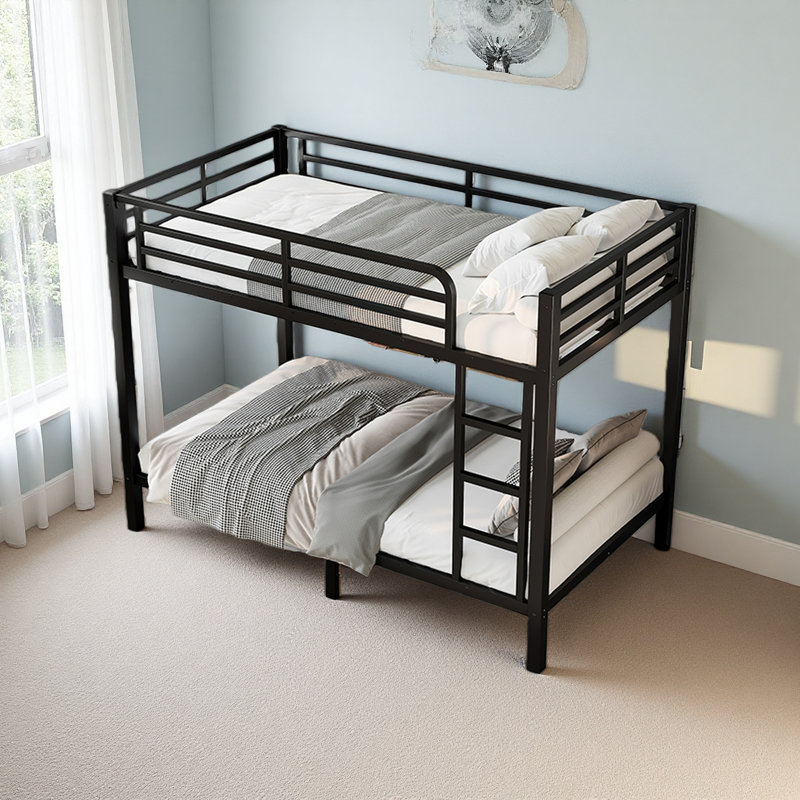 Lit superposé simple au-dessus d'un lit simple en métal pour les adolescents et les adultes, peu encombrant / sans bruit de sommier