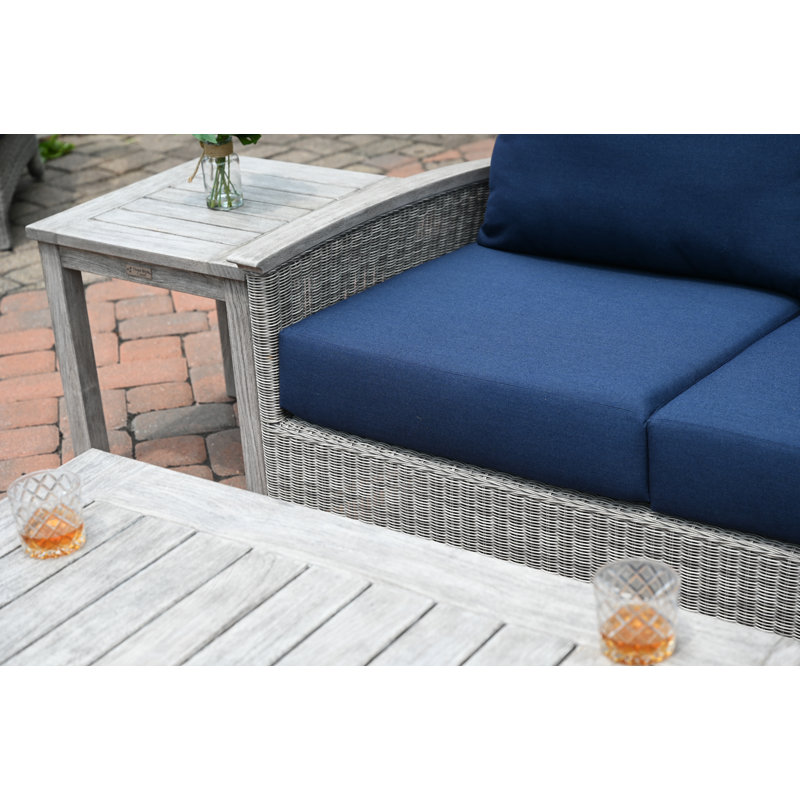 Shelburne 40" Outdoor Weathered Teak Rectangle Coffee Table