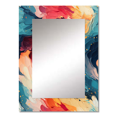 Artistic Pastel Colors Abstract Expression - Abstract Decorative Wall Mirror, Modern Mirror, Printed Metal Art