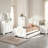 White Floral Twin Panel Bed