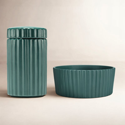 Ceramic Treat Jar With Snap On Lid