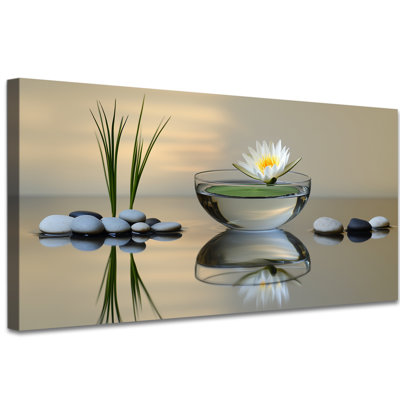 Zen Canvas Wall Art - Spiritual Meditation Spa Pictures Wall Decor, Calming Yoga Bathroom Wall Art Prints, Relaxing Zen Artwork Painting for Home Decorations Wrapped Canvas, 20×40 inches
