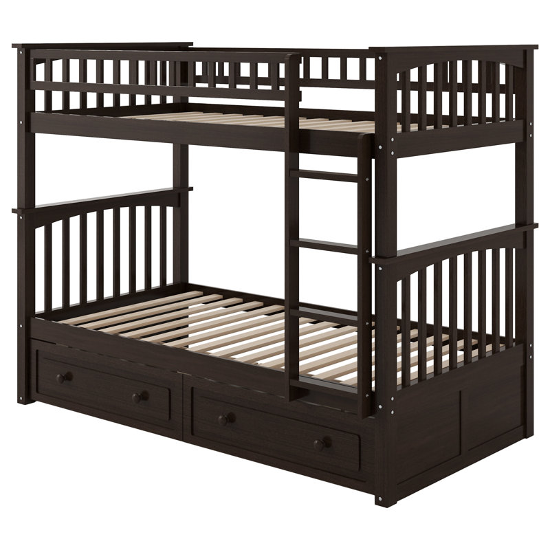 Bunk Bed With Drawers, Espresso