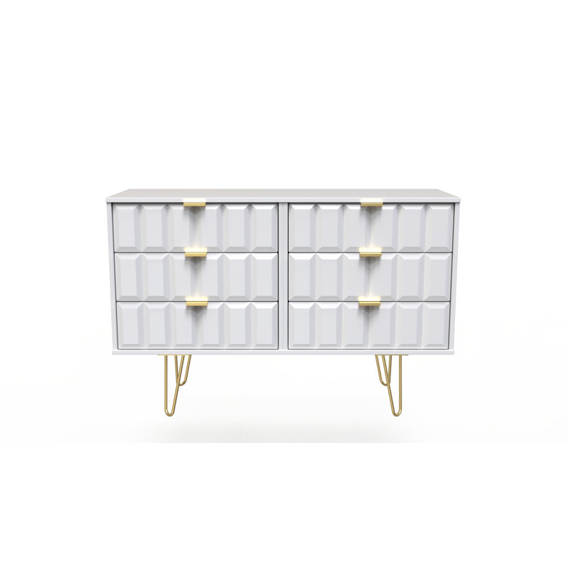 Fully Assembled Aliina 6 - Drawer Chest of Drawers, White Matt
