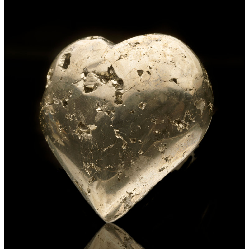 Hand-Carved Pyrite Heart