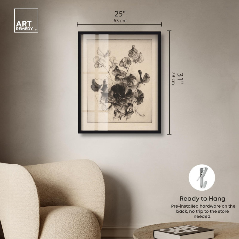 «Delicate Darkness Shadowbox Print» par Art Remedy, H 31 po x l 25 po, Noir