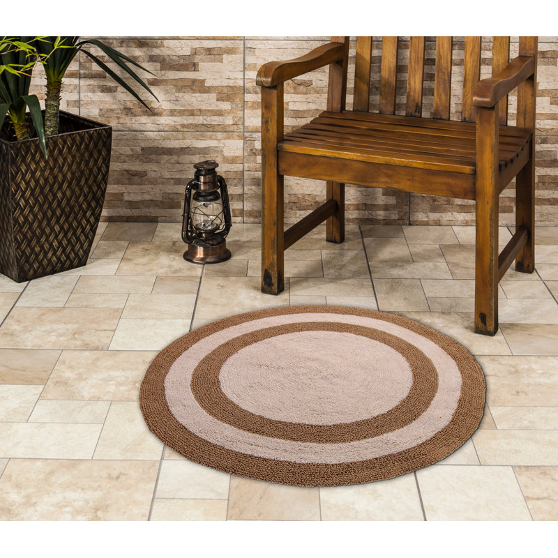 Tapis pour salle de bain 100% coton Manigault, Beige / ivoire