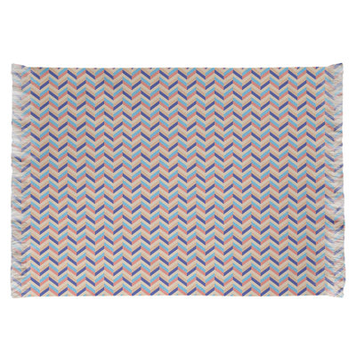 Tapis beige/bleu/orange chevrons Mcguigan