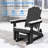 Glider Adirondack Chair with 3-Position Adjust, Wood-Like HDPE Patio Chair, All-Weather for Outdoor, 350lb Capacity-1019083637