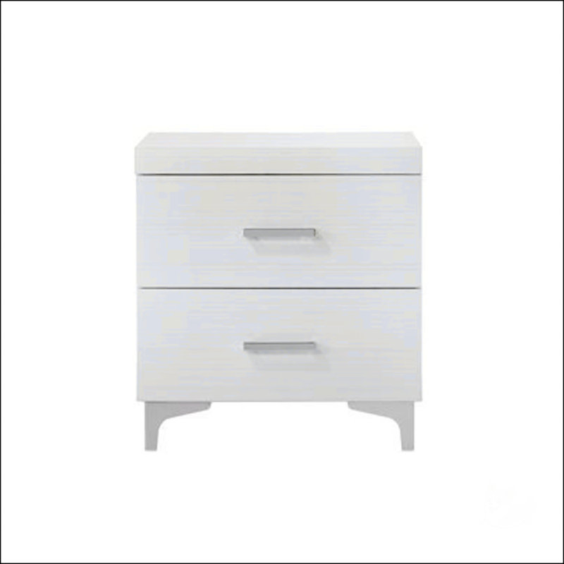 Table de chevet 2 tiroirs avec pieds en métal