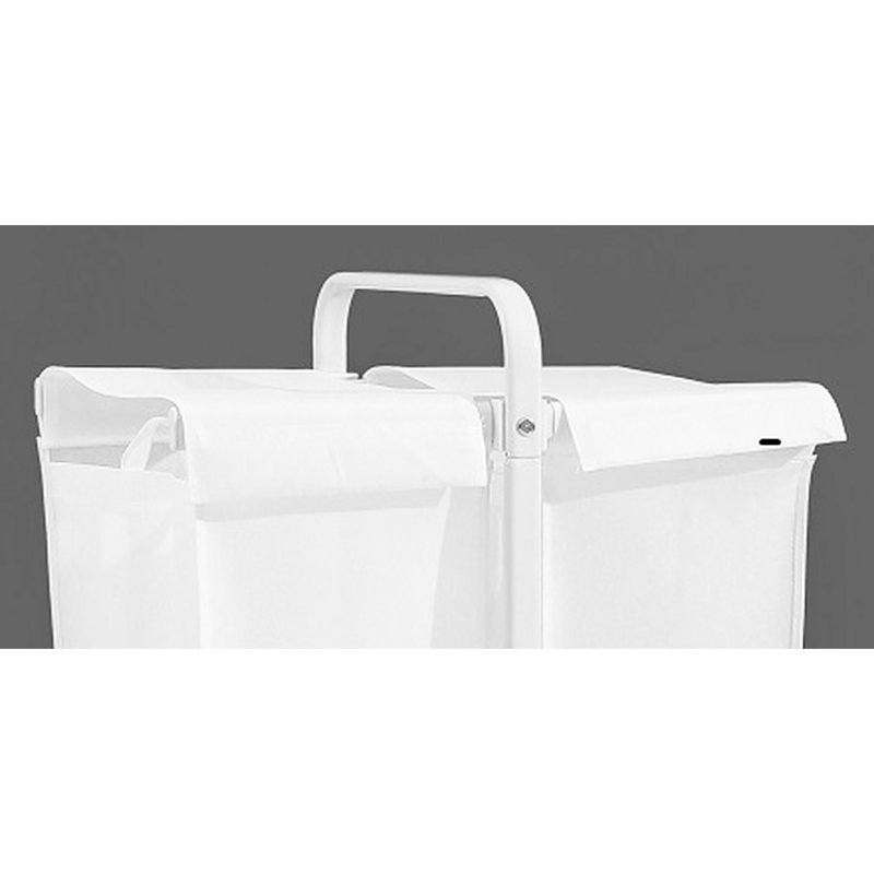 Panier à linge grande capacité 110L avec couvercle, 2 paniers en tissu blanc pour les vêtements et le rangement