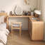 Bureau en L en bois massif avec armoire de rangement et coiffeuse