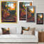 Stone Stair Path In Autumn Forest - reproduction d'art sur toile traditionnelle-67407527-67407528