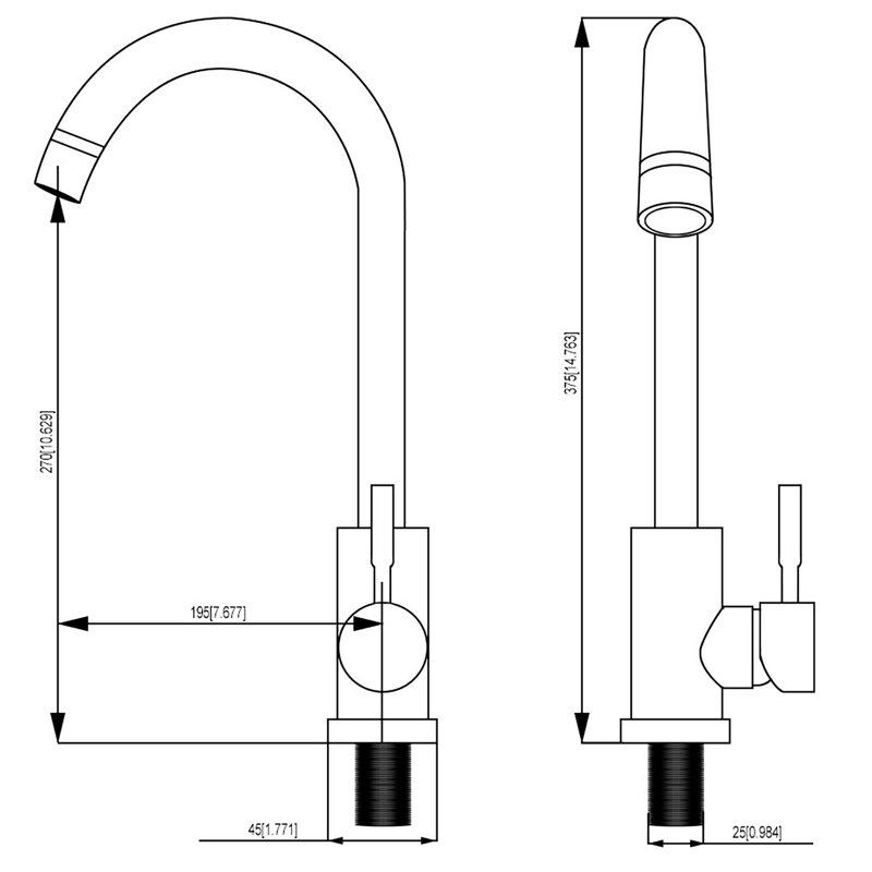 Single Gold Kitchen Faucet, 360 Degree High Arc Spout, 304 Stainless Steel Build, Tarnish , And Rustproof, Easy To Operate For Sink Cleaning, Ceramic Cartridge Leak- Function, Water Hoses Included