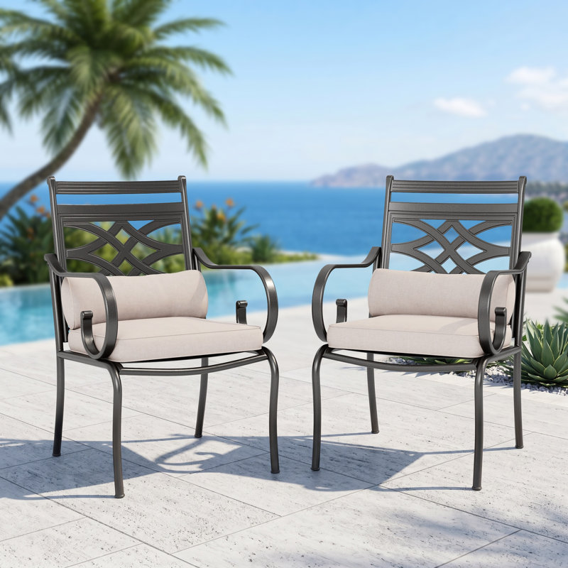 Deeana 6 - Person Patio Dining Set with Rectangular Table , Cushions Included