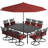 Elmfield 10 - Person Metal Patio Dining Set with Rectangular Table , Cushions Included-578817064